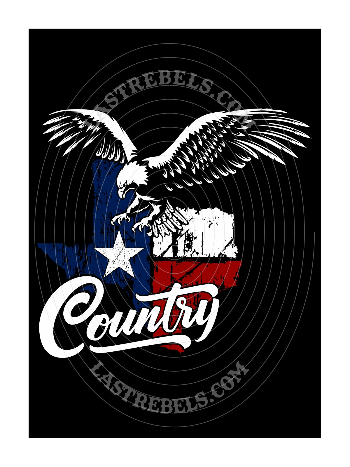 Polo femme aigle USA et drapeau Texas – LAST REBELS - Motif exclusif