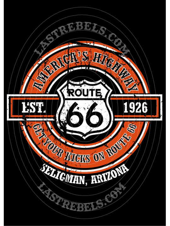 Polo femme Route 66 & American Highway – LAST REBELS - Motif exclusif