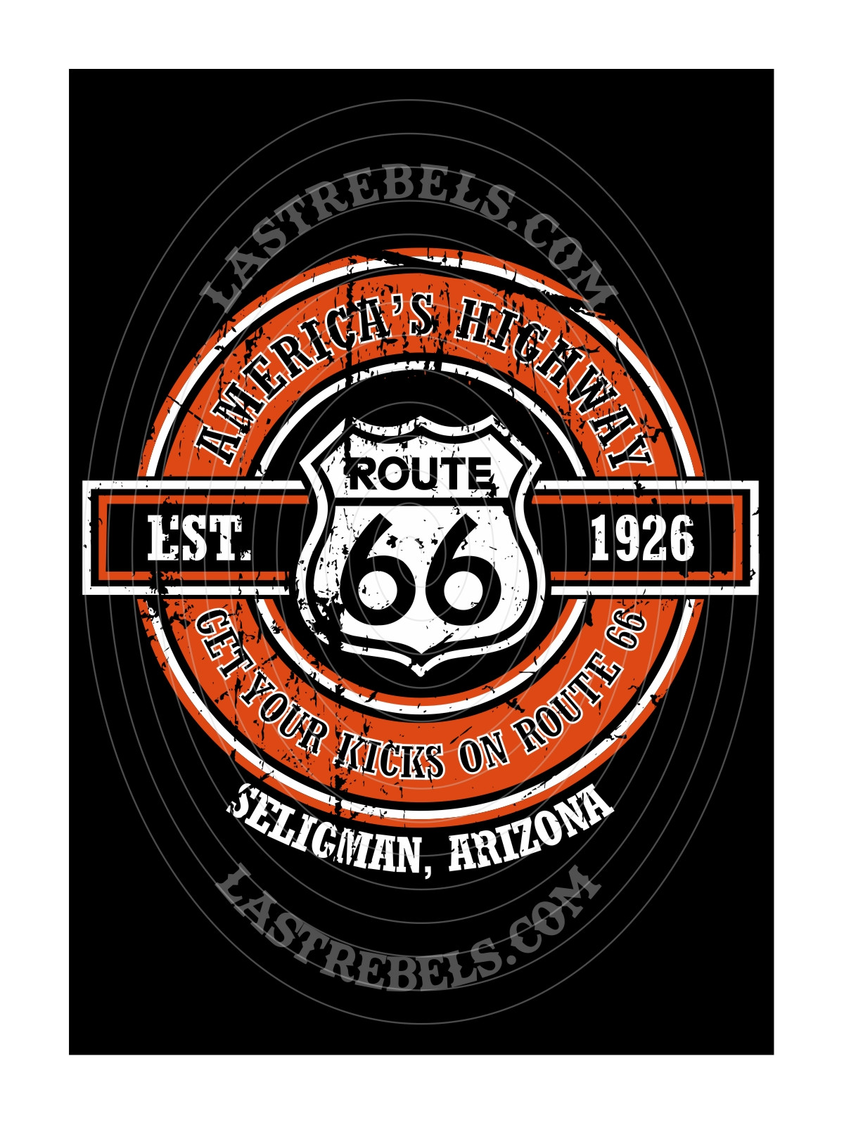 Polo femme Route 66 & American Highway – LAST REBELS - Motif exclusif