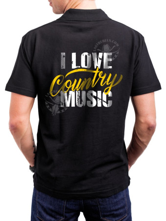 Polo homme danse-country I Love Country Music – LAST REBELS - impression dos