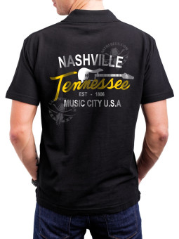 Polo homme danse-country Nashville Tennessee – LAST REBELS - Impression dos