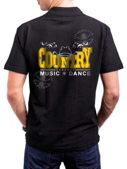 Polo homme danse-country Music & Dance – LAST REBELS - Impression dos