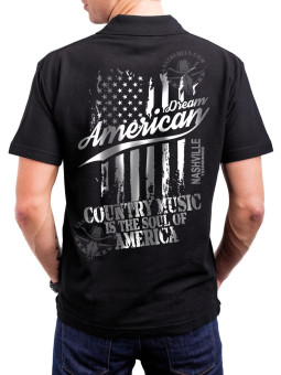 Polo homme danse-country Rêvons d’Amérique & country – LAST REBELS - Impression dos