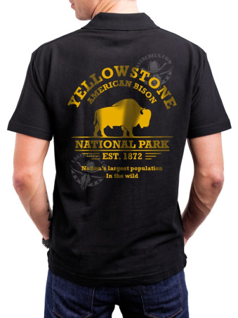 Polo homme danse-country Yellowstone & bisons – LAST REBELS - Impression dos