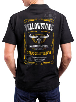 Polo homme danse-country Yellowstone & Longhorn – LAST REBELS - Impression dos