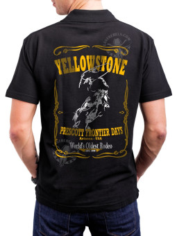 Polo homme danse-country Yellowstone & légende de Prescott – LAST REBELS - Impression dos