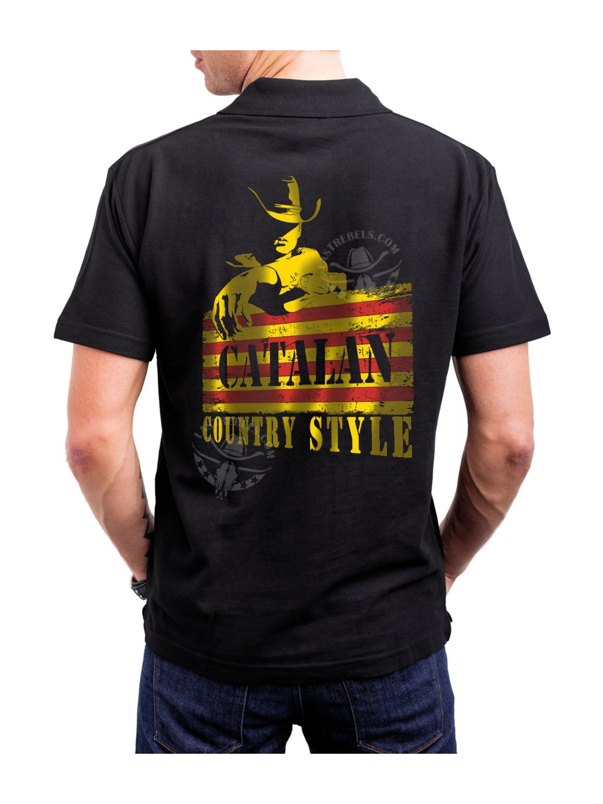 Polo homme danse-country Catalan Country Style – LAST REBELS - Impression dos