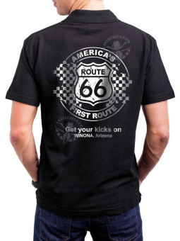 Polo homme danse-country Route 66 America's First Route – LAST REBELS - Impression dos