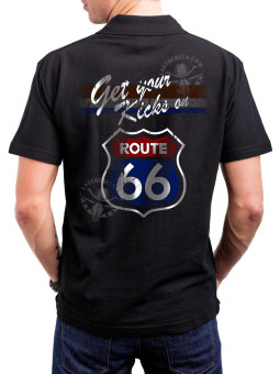 Polo homme danse-country Get Your Kicks on Route 66 – LAST REBELS - Impression dos