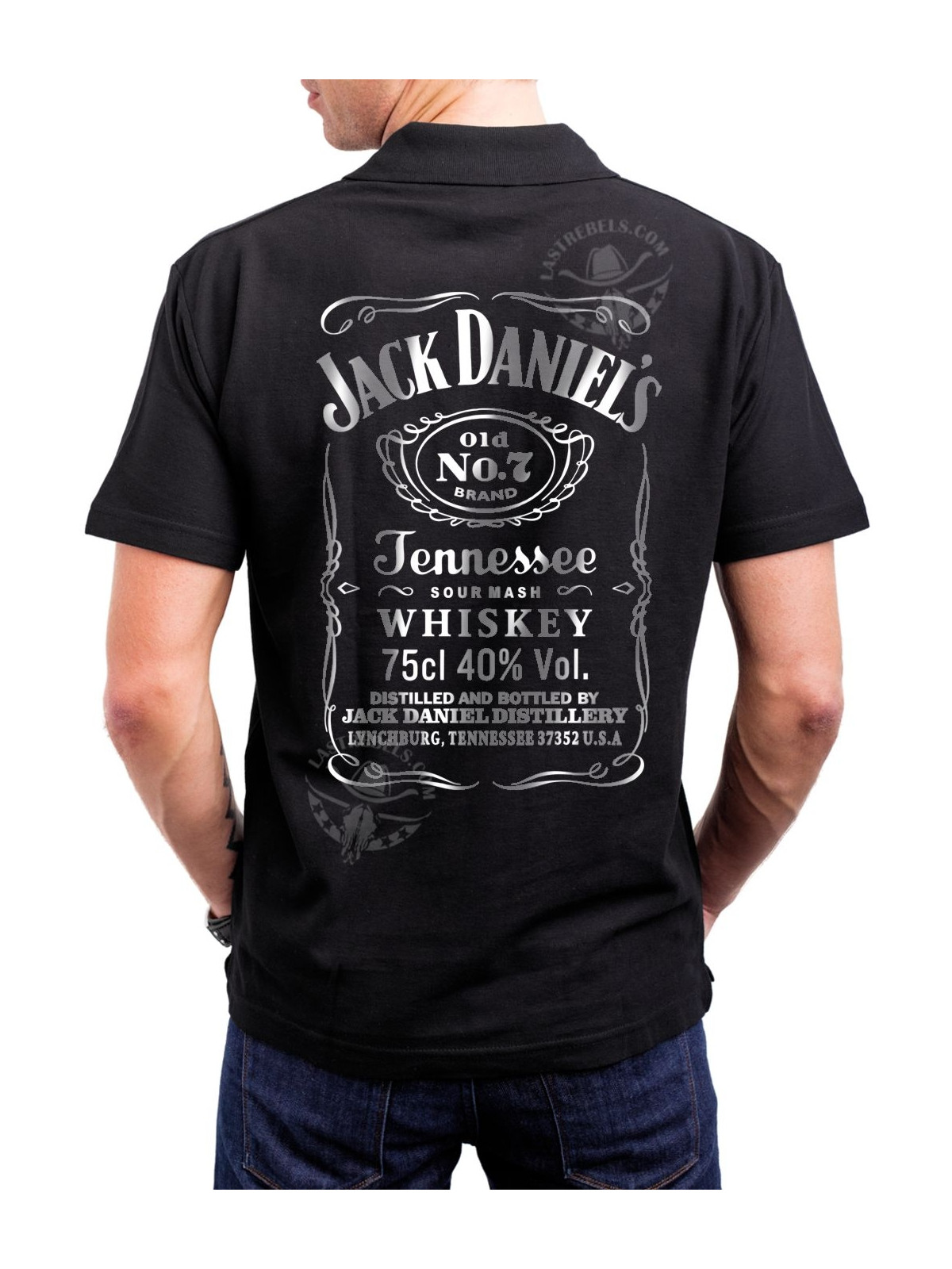 Polo homme danse-country Jack Daniel’s Tennessee – LAST REBELS - Impression dos