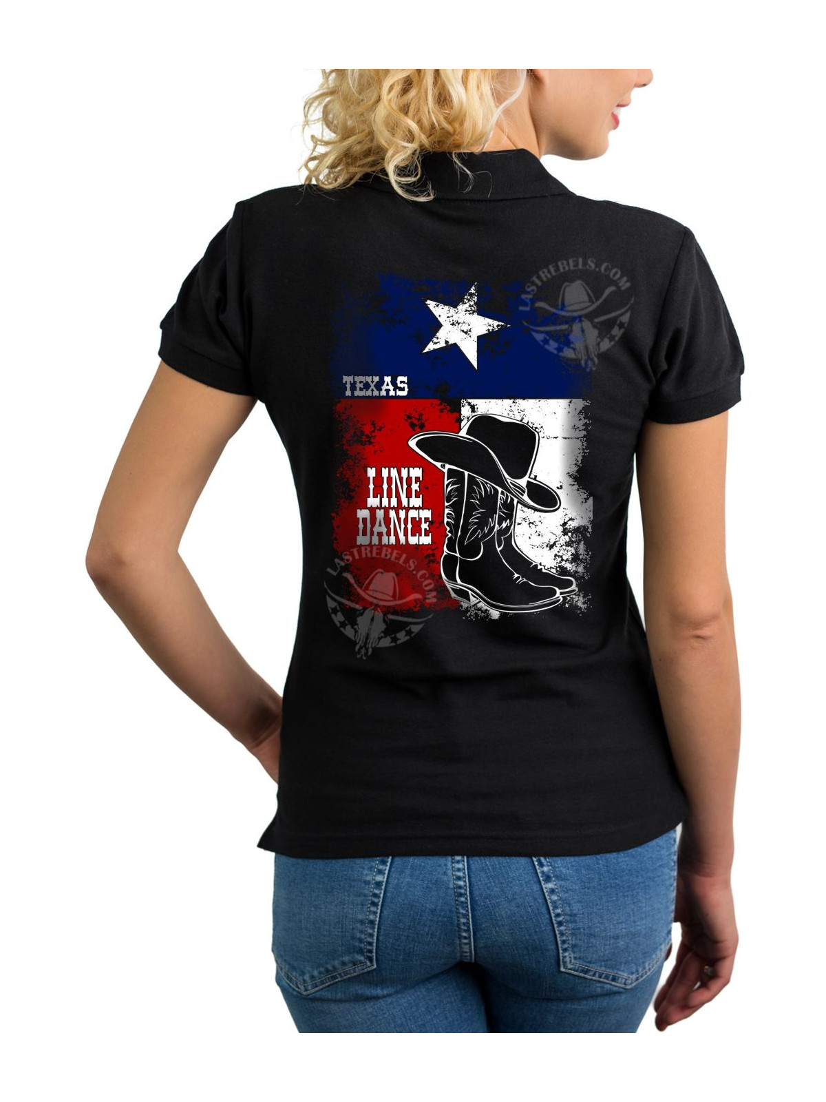 Polo femme Line Dance Texas – LAST REBELS - Impression dos