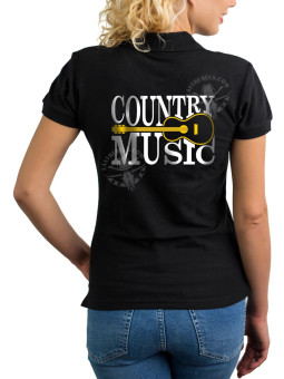 Polo femme Country Music & guitare folk – LAST REBELS - Impression dos