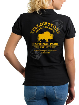 Polo femme Yellowstone & bisons d’Amérique – LAST REBELS - Impression dos