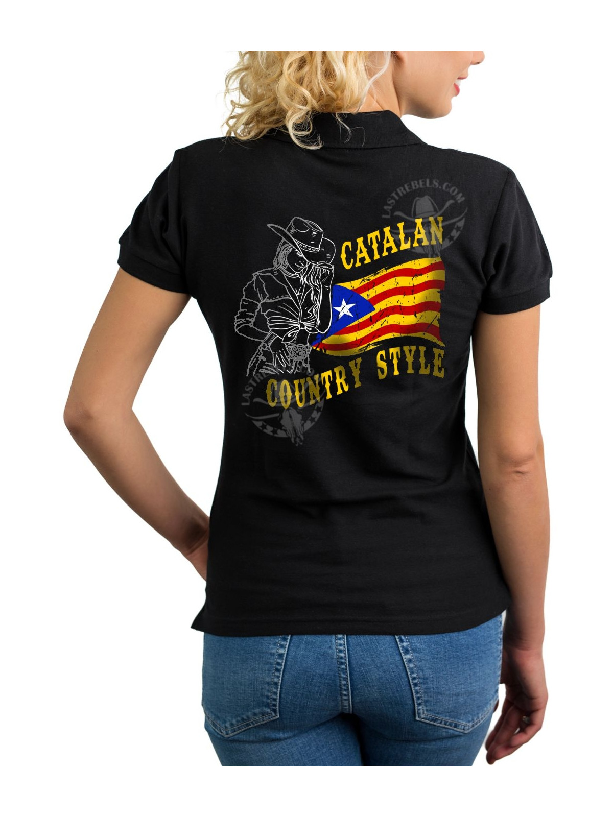 Polo femme Catalan Country Style & cowgirl – LAST REBELS - Impression dos