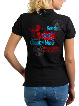 Polo femme South Country Music & cowboy – LAST REBELS - impression dos