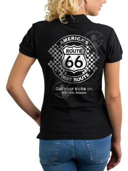 Polo femme Route 66 America’s First Route – LAST REBELS - Impression dos