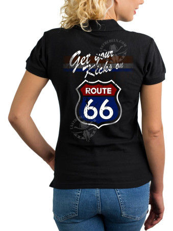 Polo femme Route 66 Get Your Kicks – LAST REBELS - Impression dos