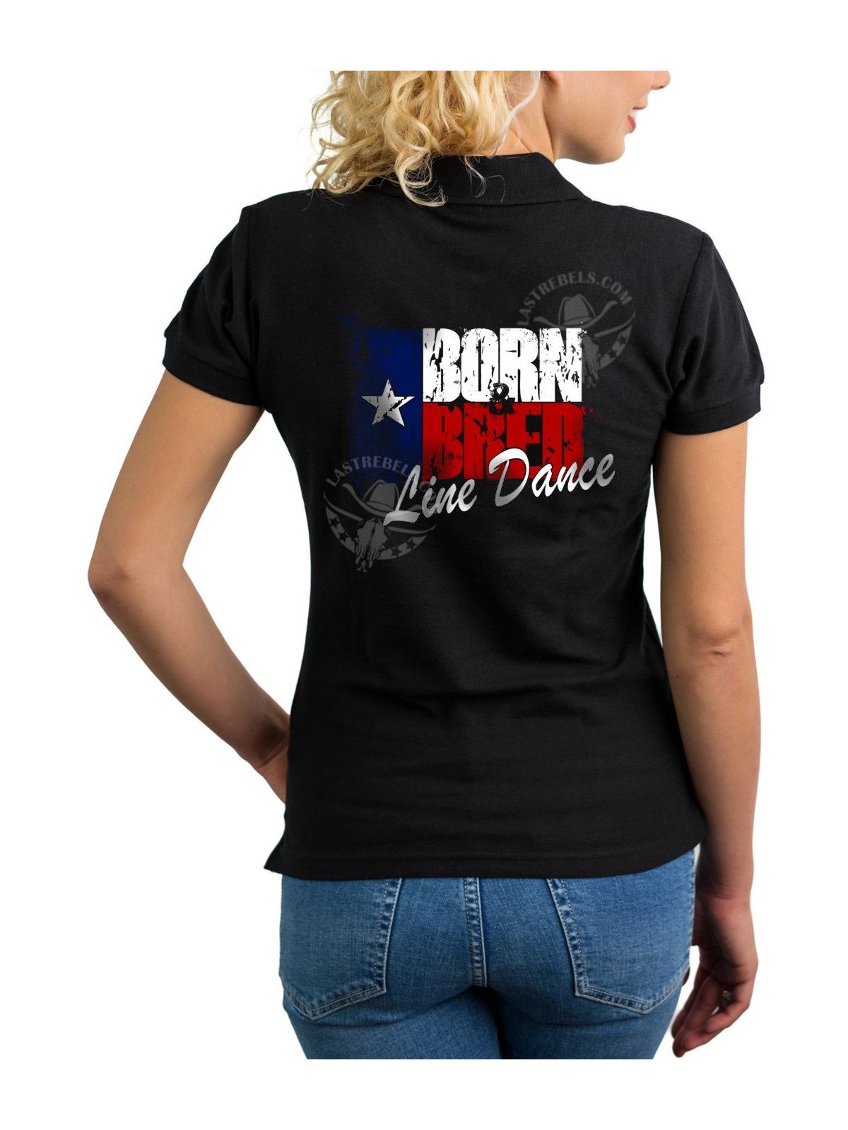 Polo femme Line Dance Texas – Born and Bred – LAST REBELS - Impression dos