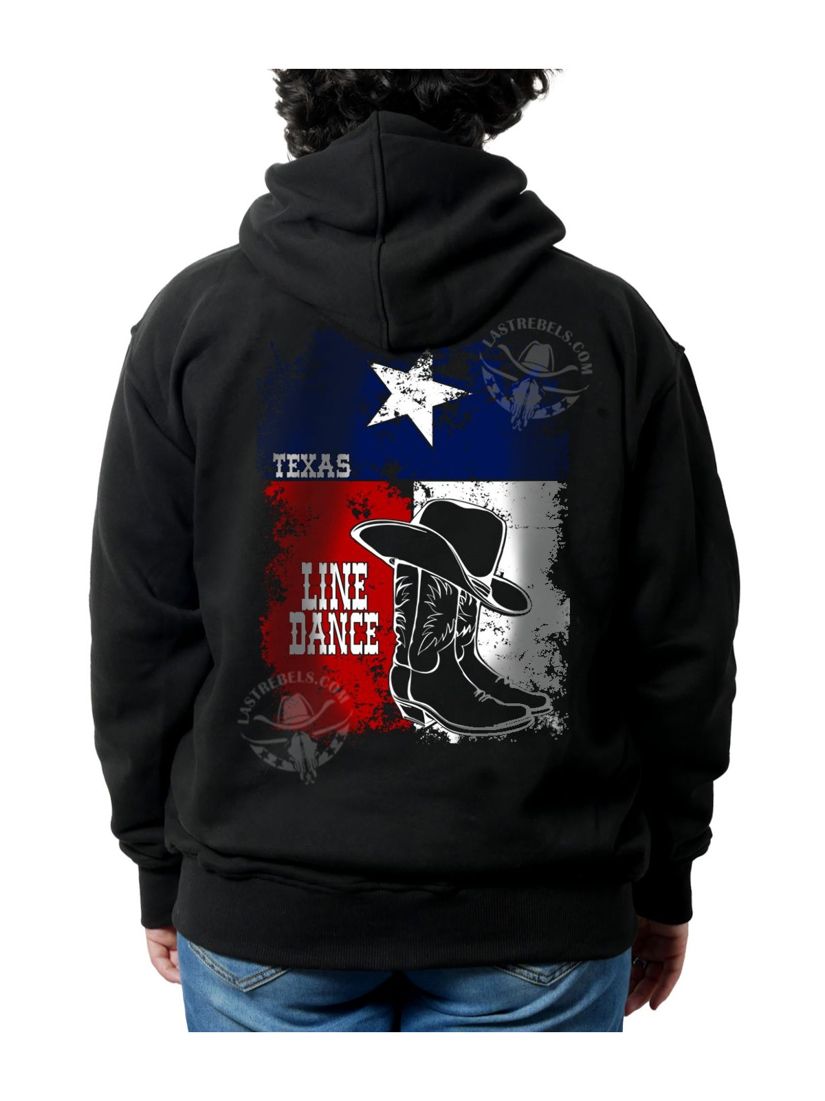 Sweat danse country femme Texas – LAST REBELS bottes et chapeau - Impression dos