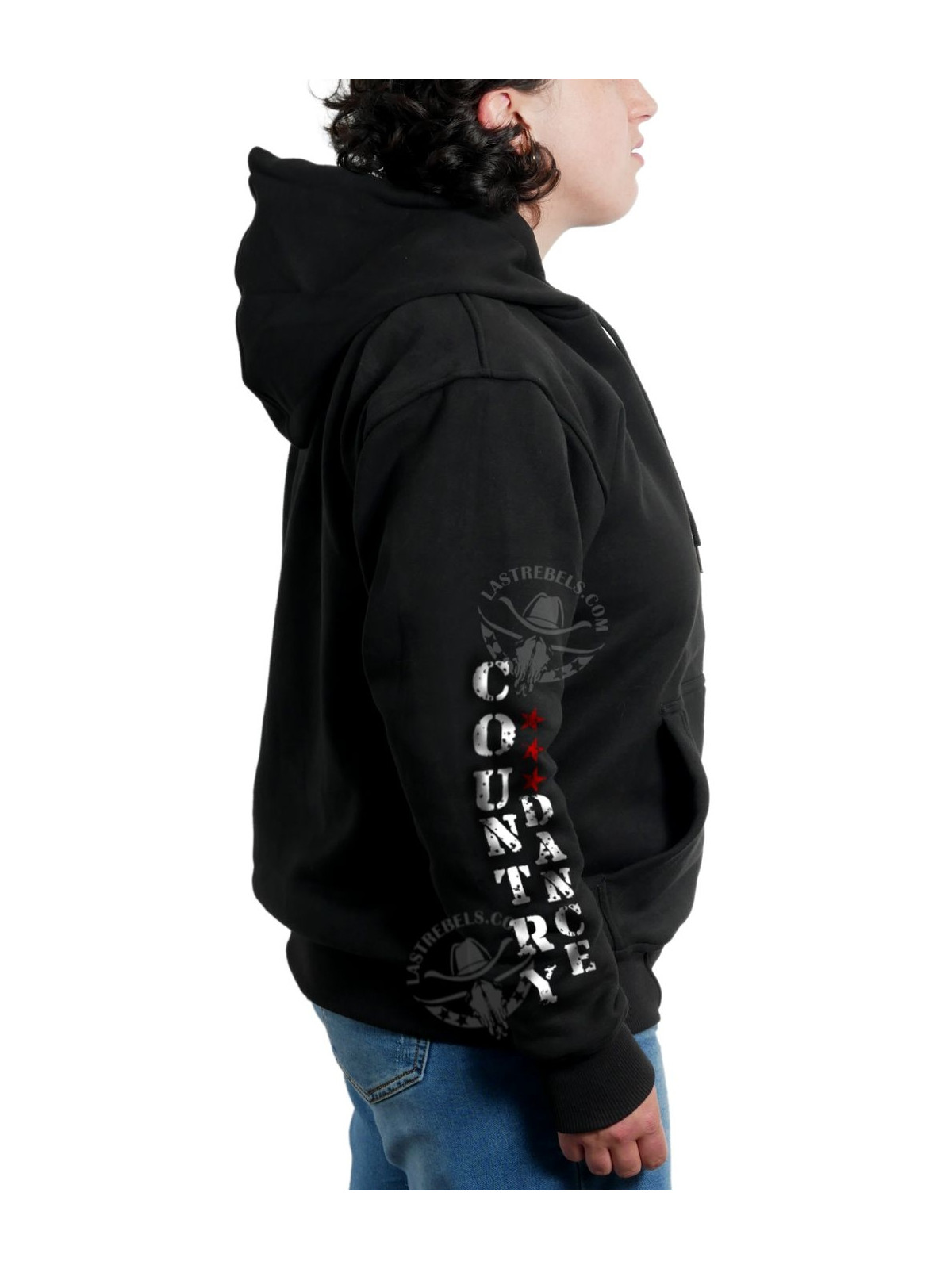 Sweat danse country femme Texas – LAST REBELS bottes et chapeau - Manche droite