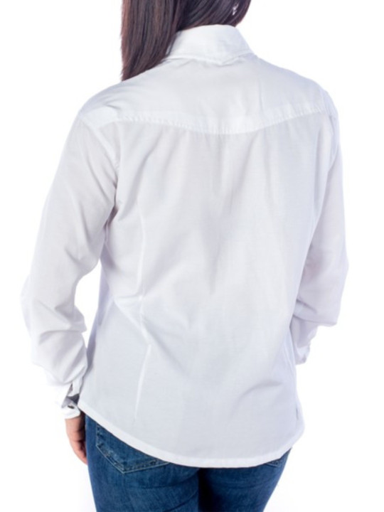 Chemise country western femme - blanche - dos