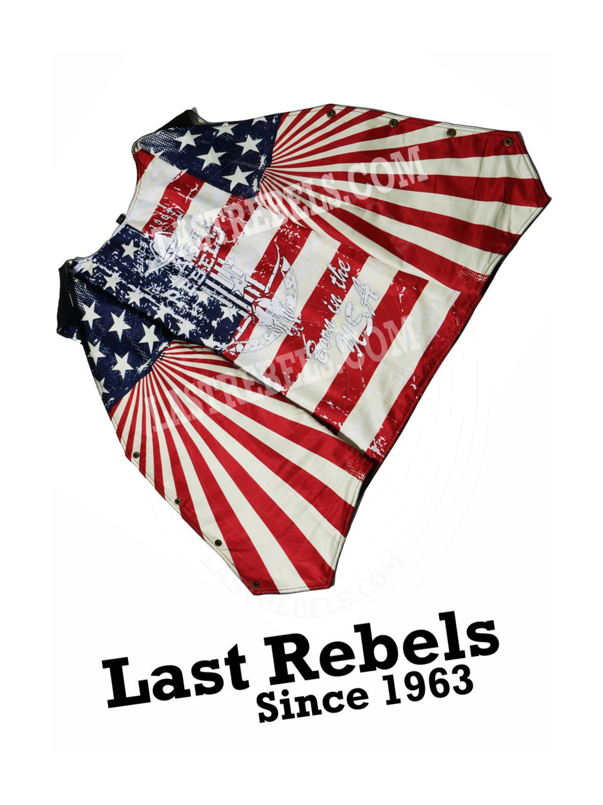 Gilet LAST REBELS / doublure intérieure drapeau américain