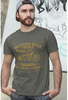 TSHK 1013 // T-shirt Vintage kaki Motorcycle Vintage